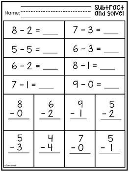 addition subtraction practice sheets by tara west tpt