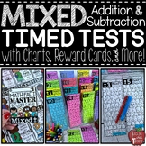 Mixed Addition & Subtraction Timed Tests for Fact Fluency 