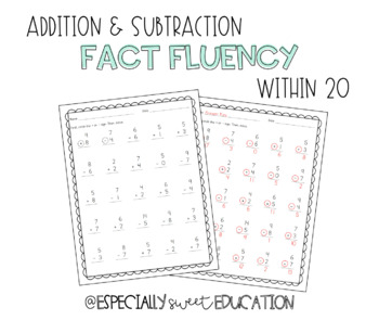 Preview of Fact Fluency: Mixed Addition and Subtraction Facts within 20