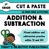 Mixed Addition and Subtraction First Grade (Cut and Paste 