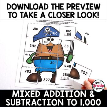 Mixed Addition and Subtraction to 1000 Puzzles Math Worksheets | TPT