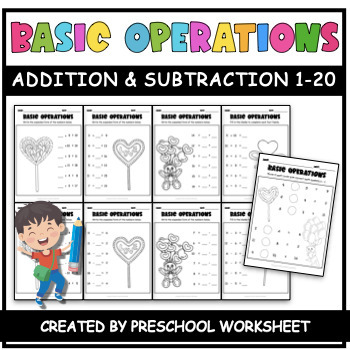 Preview of Mixed Addition and Subtraction up to 20 Worksheets | Fact Families