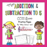 Mixed Addition and Subtraction to 5 Worksheets and Digital