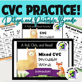 Mixed CVC Digital + Printable Roll, Click, & Read Words/Se