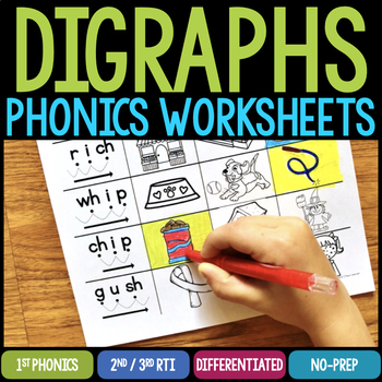 Preview of Mixed Digraphs Worksheets & Phonics Activities No-Prep Science of Reading