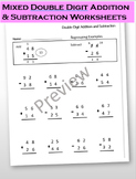 Mixed Double Digit Addition & Subtraction Worksheets with 