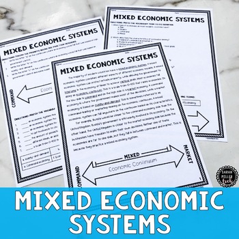Preview of Mixed Economic Systems Reading Activity (SS6E7, SS6E7b) GSE Aligned
