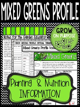 Preview of Mixed Greens Planting & Nutrition Guide School Garden Critical Thinking Guide