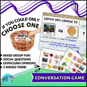 Preview of Speech Social Group Conversation Skills Game | Opinion Writing Prompts Activity