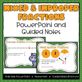 Mixed & Improper Fractions Powerpoint & Guided Notes - Thi