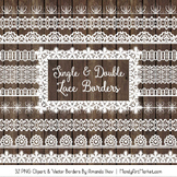 Mixed Lace Clipart Borders in White
