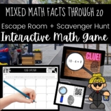 Addition and Subtraction Mixed Facts Escape Room + Scavenger Hunt