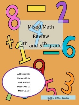 Preview of Mixed Math Review 4th/5th Grade