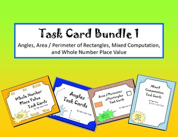 Preview of Mixed Math Task Cards Bundle