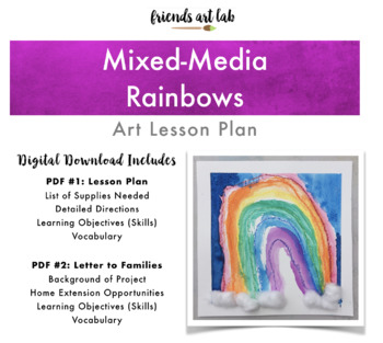 Preview of Mixed-Media Rainbow Art (Perfect for Spring, Weather Units, & St. Patrick's)