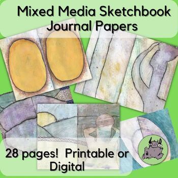 Preview of Mixed Media Sketchbook Journal Papers Activity