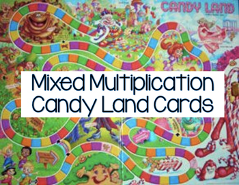 Preview of Mixed Multiplication Candy Land Cards