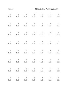 mixed multiplication fact practice 1 by mary herman tpt