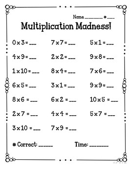 mixed multiplication facts teaching resources teachers pay teachers