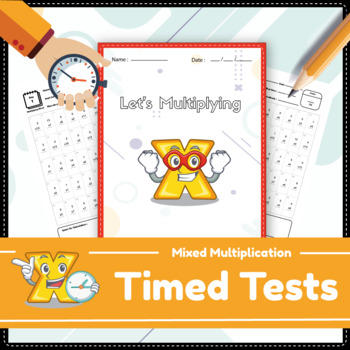 Preview of Mixed Multiplication Timed Tests Problems Worksheets for Beginners