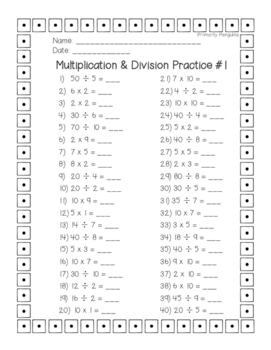 mixed multiplication and division timed tests by primarily penguins