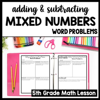 Preview of Adding & Subtracting Mixed Numbers with Unlike Denominators Word Problems Review