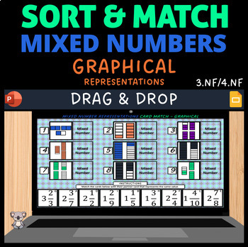 Preview of Mixed Number Card Sort & Match - Graphical - Digital