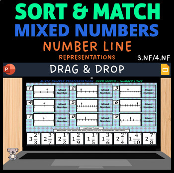 Preview of Mixed Number Card Sort & Match - Number Lines - Digital