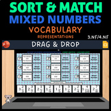 Mixed Number Card Sort & Match - Vocabulary - Digital