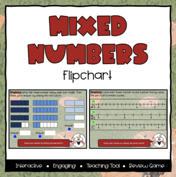 Preview of Mixed Number Fractions ActivInspire Flipchart - Third Grade