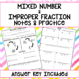 Mixed Number & Improper Fraction Notes & Guided Practice