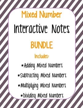 Preview of Mixed Number Interactive Notes BUNDLE