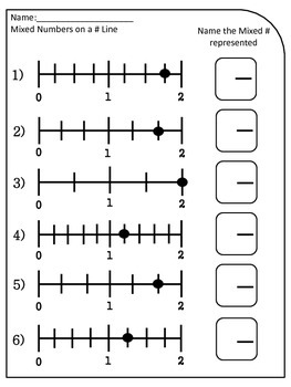 Mixed Number Line Practice by I HEART 4th grade | TpT