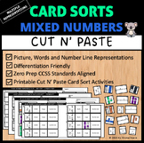 Mixed Number Match & Sort - Combined Representations - Cut