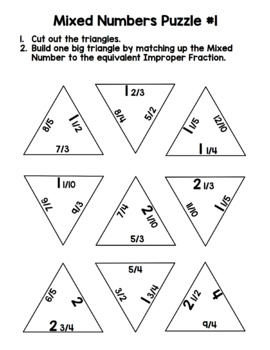 LA Dodgers Baseball Puzzle - Equivalent Fractions/Mixed Numbers