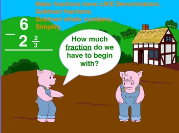 Preview of Mixed Number Subtraction Flipchart 40 pages