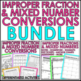 Mixed Numbers and Improper Fractions Conversions Activitie