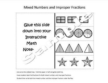 Preview of Mixed Number and Improper Fraction Foldable for Interactive Notebooks