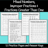 Mixed Numbers, Improper Fractions & Fractions Greater Than One