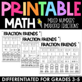Mixed Numbers Improper Fractions Practice - Printable No P