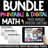 Mixed Numbers Improper Fractions Printable and Digital Int