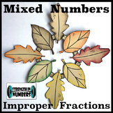 Mixed Numbers & Improper Fractions Thanksgiving Fall Leave