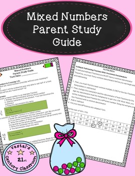 Preview of Mixed Numbers Parent Study Guide