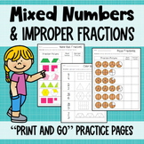 Mixed Numbers and Improper Fractions - Anchor Chart, Notes