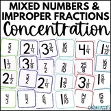 Mixed Numbers and Improper Fractions Concentration Game