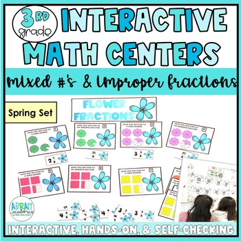 Teacher Made Math Center Game Working with Mixed Numbers & Improper Fractions 