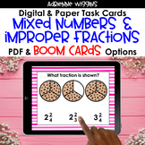 Mixed Numbers and Improper Fractions BOOM Cards & Task Car
