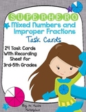 Mixed Numbers and Improper Fractions Task Cards (24 Cards)