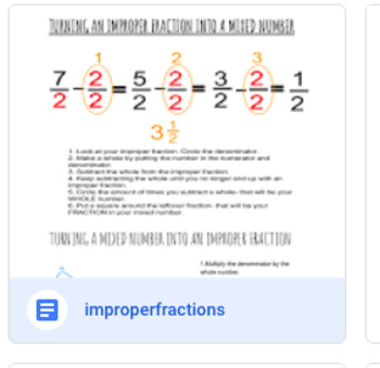 Preview of Mixed Numbers and Improper Fractions anchor chart