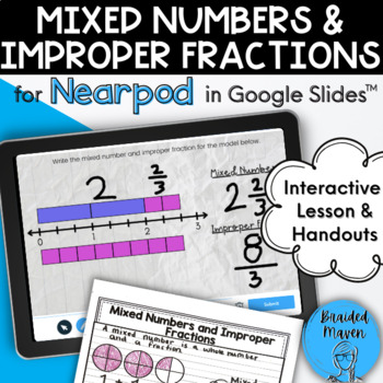 Preview of Mixed Numbers and Improper Fractions for Nearpod in Google Slides